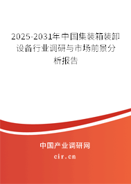2025-2031年中國集裝箱裝卸設(shè)備行業(yè)調(diào)研與市場前景分析報告