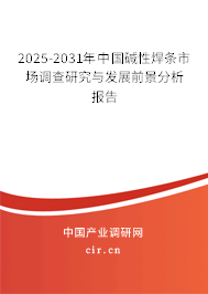 2025-2031年中國堿性焊條市場調(diào)查研究與發(fā)展前景分析報告