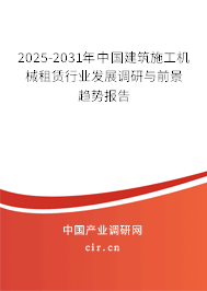 2025-2031年中國建筑施工機械租賃行業(yè)發(fā)展調(diào)研與前景趨勢報告