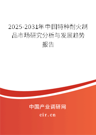 2025-2031年中國特種耐火制品市場研究分析與發(fā)展趨勢報告