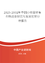 2025-2031年中國(guó)小排量轎車市場(chǎng)調(diào)查研究與發(fā)展前景分析報(bào)告
