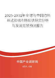 2024-2030年全球與中國灼熱絲試驗機市場現(xiàn)狀研究分析與發(fā)展前景預(yù)測報告