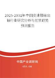 2025-2031年中國變速箱輸出軸行業(yè)研究分析與前景趨勢預(yù)測報(bào)告