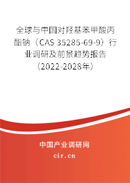 全球與中國(guó)對(duì)羥基苯甲酸丙酯鈉（CAS 35285-69-9）行業(yè)調(diào)研及前景趨勢(shì)報(bào)告（2022-2028年）