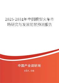 2025-2031年中國模型火車市場研究與發(fā)展前景預(yù)測報告
