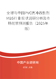 全球與中國PVC抗沖改性劑MBS行業(yè)現(xiàn)狀調(diào)研分析及市場前景預測報告（2025年版）