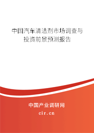 中國汽車清潔劑市場調(diào)查與投資前景預測報告
