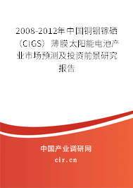 2008-2012年中國(guó)銅銦鎵硒（CIGS）薄膜太陽(yáng)能電池產(chǎn)業(yè)市場(chǎng)預(yù)測(cè)及投資前景研究報(bào)告