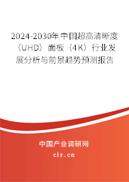 2024-2030年中國超高清晰度（UHD）面板（4K）行業(yè)發(fā)展分析與前景趨勢預測報告