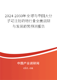 2024-2030年全球與中國大分子可注射藥物行業(yè)全面調(diào)研與發(fā)展趨勢預(yù)測報(bào)告