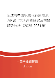 全球與中國釩氧化還原電池（VRB）市場調(diào)查研究及前景趨勢分析（2025-2031年）