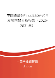 中國鉻酸酐行業(yè)現(xiàn)狀研究與發(fā)展前景分析報告（2025-2031年）