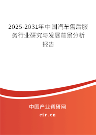 2025-2031年中國汽車售后服務(wù)行業(yè)研究與發(fā)展前景分析報(bào)告