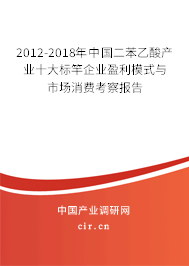 2012-2018年中國(guó)二苯乙酸產(chǎn)業(yè)十大標(biāo)竿企業(yè)盈利模式與市場(chǎng)消費(fèi)考察報(bào)告