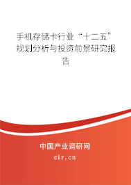 手機存儲卡行業(yè)“十二五”規(guī)劃分析與投資前景研究報告