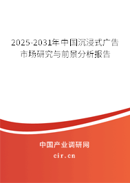2025-2031年中國沉浸式廣告市場研究與前景分析報告