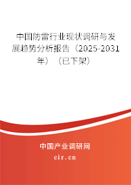 中國(guó)防雷行業(yè)現(xiàn)狀調(diào)研與發(fā)展趨勢(shì)分析報(bào)告（2025-2031年）（已下架）