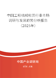 中國工程機(jī)械租賃行業(yè)市場(chǎng)調(diào)研與發(fā)展趨勢(shì)分析報(bào)告（2025年）