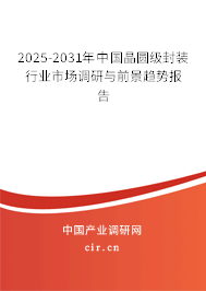 2025-2031年中國晶圓級(jí)封裝行業(yè)市場(chǎng)調(diào)研與前景趨勢(shì)報(bào)告