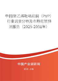 中國聚乙烯吡咯烷酮（PVP）行業(yè)調(diào)查分析及市場前景預(yù)測報告（2025-2031年）