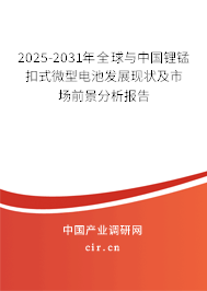 2025-2031年全球與中國鋰錳扣式微型電池發(fā)展現(xiàn)狀及市場前景分析報告
