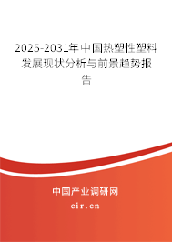 2025-2031年中國熱塑性塑料發(fā)展現(xiàn)狀分析與前景趨勢報告