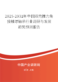 2025-2031年中國雙向推力角接觸球軸承行業(yè)調研與發(fā)展趨勢預測報告