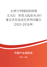 全球與中國銅銦鎵硒（CIGS）薄膜太陽能電池行業(yè)現(xiàn)狀及發(fā)展前景預(yù)測報告（2025-2031年）