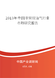 2013年中國非常規(guī)油氣行業(yè)市場(chǎng)研究報(bào)告
