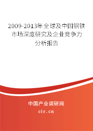 2009-2013年全球及中國鋼鐵市場深度研究及企業(yè)競爭力分析報告