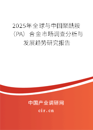 2025年全球與中國(guó)聚酰胺（PA）合金市場(chǎng)調(diào)查分析與發(fā)展趨勢(shì)研究報(bào)告