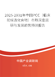 2025-2031年中國PCC（臨床前候選化合物）市場深度調(diào)研與發(fā)展趨勢預測報告