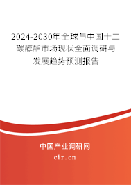 2024-2030年全球與中國十二碳醇酯市場(chǎng)現(xiàn)狀全面調(diào)研與發(fā)展趨勢(shì)預(yù)測(cè)報(bào)告