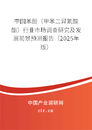 中國苯酚（甲苯二異氰酸酯）行業(yè)市場調(diào)查研究及發(fā)展前景預(yù)測報告（2025年版）