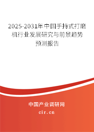 2025-2031年中國手持式打磨機(jī)行業(yè)發(fā)展研究與前景趨勢預(yù)測報告