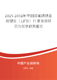 2025-2031年中國雙氟磺酰亞胺鋰鹽（LiFSI）行業(yè)發(fā)展研究與前景趨勢報告