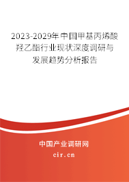 2023-2029年中國甲基丙烯酸羥乙酯行業(yè)現(xiàn)狀深度調(diào)研與發(fā)展趨勢分析報(bào)告