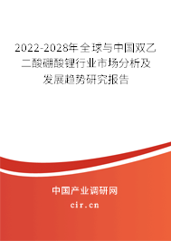 2022-2028年全球與中國雙乙二酸硼酸鋰行業(yè)市場分析及發(fā)展趨勢研究報(bào)告