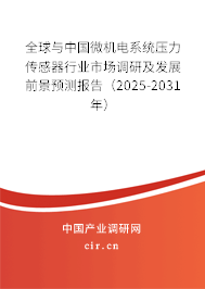 全球與中國微機(jī)電系統(tǒng)壓力傳感器行業(yè)市場調(diào)研及發(fā)展前景預(yù)測報告（2025-2031年）
