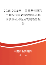 2025-2031年中國戰(zhàn)略性新興產(chǎn)業(yè)科技成果轉(zhuǎn)化服務(wù)市場現(xiàn)狀調(diào)研分析及發(fā)展趨勢報告