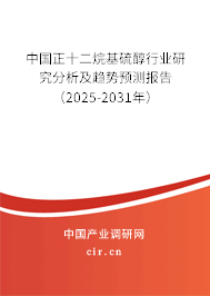 中國正十二烷基硫醇行業(yè)研究分析及趨勢預測報告（2025-2031年）