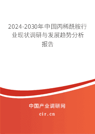 2023-2029年中國丙稀酰胺行業(yè)現(xiàn)狀調(diào)研與發(fā)展趨勢分析報告
