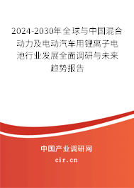 2024-2030年全球與中國(guó)混合動(dòng)力及電動(dòng)汽車用鋰離子電池行業(yè)發(fā)展全面調(diào)研與未來趨勢(shì)報(bào)告