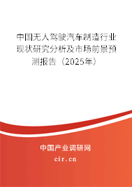 中國無人駕駛汽車制造行業(yè)現(xiàn)狀研究分析及市場前景預(yù)測報告（2025年）