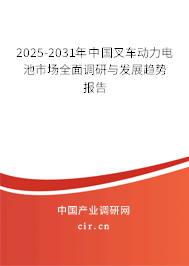2025-2031年中國叉車動力電池市場全面調(diào)研與發(fā)展趨勢報告