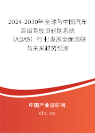 2024-2030年全球與中國(guó)汽車高級(jí)駕駛員輔助系統(tǒng)（ADAS）行業(yè)發(fā)展全面調(diào)研與未來趨勢(shì)預(yù)測(cè)