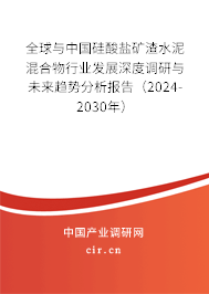 全球與中國硅酸鹽礦渣水泥混合物行業(yè)發(fā)展深度調(diào)研與未來趨勢分析報(bào)告（2024-2030年）