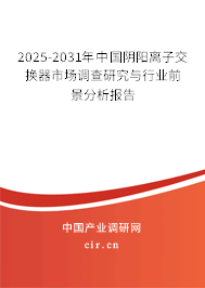 2025-2031年中國(guó)陰陽(yáng)離子交換器市場(chǎng)調(diào)查研究與行業(yè)前景分析報(bào)告