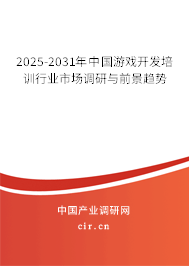 2025-2031年中國游戲開發(fā)培訓(xùn)行業(yè)市場調(diào)研與前景趨勢
