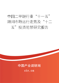 中國二甲醚行業(yè)“十一五”期間市場運(yùn)行走勢及“十二五”投資前景研究報(bào)告